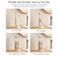 2 PCS 360 Rotating Toothbrush Holder - Vertical Layered Storage Stand with Anti Slip Base for Electric Toothbrushes and Bathroom Sink Countertop Organiser