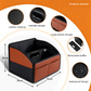 Brown Checkered Foldable car trunk organizer – Large capacity waterproof PU leather organizer with removable dividers and sturdy handles, suitable for SUVs and sedans