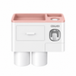 Pink Wall-Mounted Bathroom Organizer with Automatic Toothpaste Dispenser - Includes 2 Magnetic Rinse Cups, Storage Drawer & Toothbrush Holder