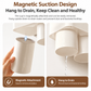 Pink Wall-Mounted Bathroom Organizer with 4 Magnetic Cups - Automatic Toothpaste Dispenser, No-Drill Wall Shelf for Families