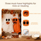 White Halloween Trick or Treat Bag - Ghost Shaped Canvas Crossbody Tote - Reusable Gift Sack for Party Favors and Seasonal Home Decoration