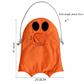 White Halloween Trick or Treat Bag - Ghost Shaped Canvas Crossbody Tote - Reusable Gift Sack for Party Favors and Seasonal Home Decoration