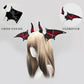 Halloween Bat Wing Devil Horn Headband - Black Red Gothic Vampire Cosplay Hair Accessory, Bendable Demon Aliceband for Parties, Dress Up and Comic Con
