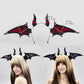 Halloween Bat Wing Devil Horn Headband - Black Red Gothic Vampire Cosplay Hair Accessory, Bendable Demon Aliceband for Parties, Dress Up and Comic Con