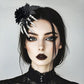 Halloween Skeleton Hand Hair Clip with Black Rose and Spider - Gothic Side Hair Barrette for Costume Parties, Cosplay, Vampire and Horror Dress Up