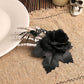Halloween Skeleton Hand Hair Clip with Black Rose and Spider - Gothic Side Hair Barrette for Costume Parties, Cosplay, Vampire and Horror Dress Up