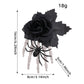 Halloween Skeleton Hand Hair Clip with Black Rose and Spider - Gothic Side Hair Barrette for Costume Parties, Cosplay, Vampire and Horror Dress Up