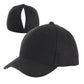Black Magnetic Ponytail Baseball Cap for Women - Open Back High Ponytail Hat with Magnetic Closure and Curved Brim for Outdoor Wear, Travel and Everyday Styling