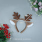 Christmas Reindeer Antler Headband - Brown and White Plush Deer Ear Hair Accessory for Festive Parties, Cosplay, Holiday Dress Up and Photos
