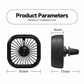Mini Portable USB Car Air Vent Fan - Khaki, 3-Speed Wind with Ambient LED Light, Rotatable Vent Clip, Compact Cooling Solution for Car Interior