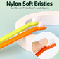 Tangerine Pet Toothbrush 5 Pack - PP Single Head Dental Cleaning Brush, Long Handle Oral Care Tool for Dogs and Cats, Easy Everyday Pet Hygiene