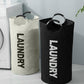 Black Collapsible Laundry Hamper 2 Pack - 38 x 79 cm Oxford Fabric Large Capacity Clothes Baskets with Carry Handles, Space Saving Storage for Home and Dorm