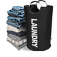 Dark blue Collapsible Laundry Hamper 2 Pack - 38 x 79 cm Oxford Fabric Large Capacity Clothes Baskets with Carry Handles, Space Saving Storage for Home and Dorm