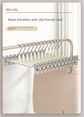 Creamy white Adjustable Pants Hangers 10 Pack - 31 cm Metal Clip Hangers with Non Slip Soft Grip Clips, Space Saving Wardrobe Organisers for Trousers, Skirts and Shorts