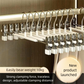 Creamy white Adjustable Pants Hangers 10 Pack - 31 cm Metal Clip Hangers with Non Slip Soft Grip Clips, Space Saving Wardrobe Organisers for Trousers, Skirts and Shorts