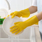 Household Rubber Cleaning Gloves 5 Pairs - Small 33 x 8.5 cm, Thickened Waterproof Long Cuff Gloves for Dishwashing, Kitchen, Cleaning and Gardening