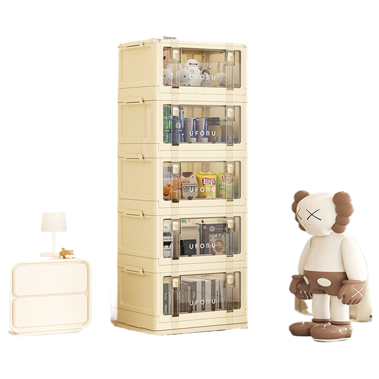 Retro folding storage box small five layer