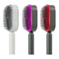 Self Cleaning Hair Brush for Women - One-Key Cleaning, Airbag Scalp Massage, Anti-Static Comb for Home & Travel Use