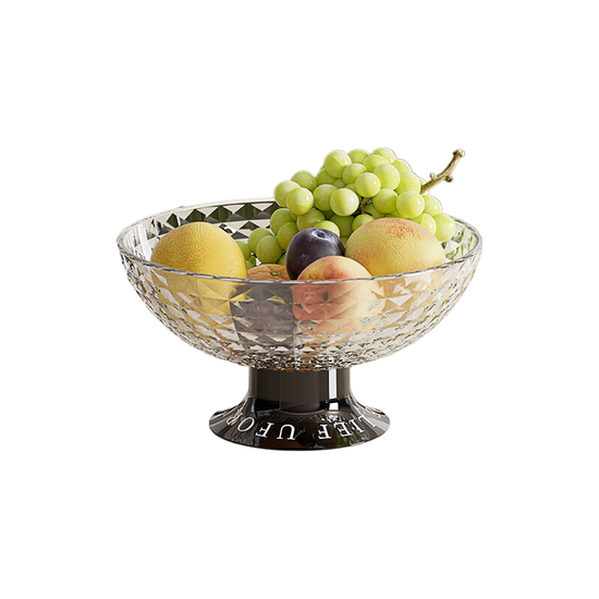 Black Footed Diamond Transparent Fruit Tray 25.8/12.8x13.5cm