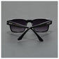 Black Trendy Oversized Lightweight Blue Light Blocking Sunglasses for Men - Anti-Fog, Photochromic, and UV Protection