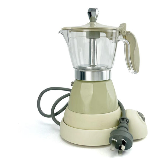 Latest Styles Electric Aluminum Espresso Moka Coffee Maker 3cups Italian Classic - Cream