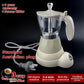 Latest Styles Electric Aluminum Espresso Moka Coffee Maker 3cups Italian Classic - Cream