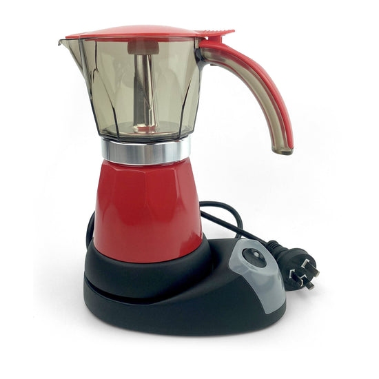 Red Electric Moka Coffee Maker Espresso Machine Italian Classic 6 Cups Auto Power