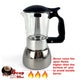Borosilicate Glass Stainless Steel Moka Pot Coffee Maker Italian Espresso 6Cups