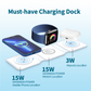 3 in 1 Wireless 15W Qi Fast Charging Foldable Station for Apple Mag Safe