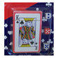 Playing card with 6 Colourful Dices