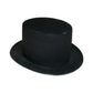 Black flocked tophat party hat