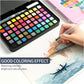 Water paint colour set with brush metal case Portable 60 PCs Concentrated block - Blue