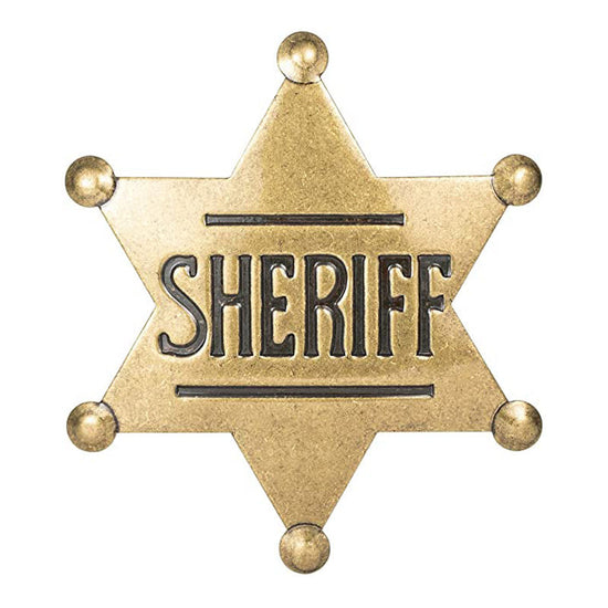 METAL SHERIFF BADGE ASSORTED COLOURS - Black