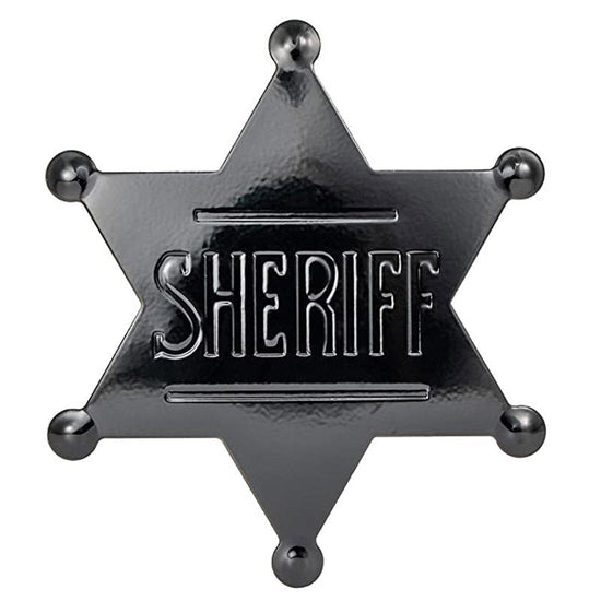 METAL SHERIFF BADGE ASSORTED COLOURS - Black