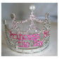 Princess for the Day Tiara – Silver Rhinestone Crown with Pink Lettering - Silver