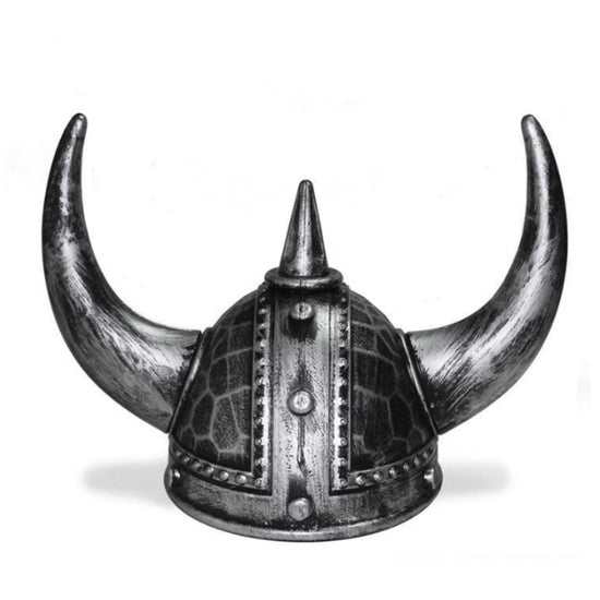 Viking Helmet Medieval Viking Horned Hat Warrior Costume Hat Cosplay-Silver Black