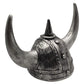 Viking Helmet Medieval Viking Horned Hat Warrior Costume Hat Cosplay-Silver Black