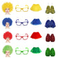 School house carnival colour celebrates kit Wig Glasses Tutus and Pom Poms - Green