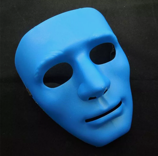 2x Robot Plain Mask Purge Style Halloween Scary Ghost Blank Mask Unisex - 2x Blue