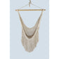 Fringed Cotton Rope Mexican Hammock Swing from Mexico in Ivory