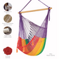 Mayan Legacy Extra Large Outdoor Cotton Mexican Hammock Chair in Rainbow Colour