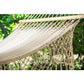 Mayan Legacy Queen Size Outdoor Cotton Mexican Resort Hammock With Fringe in Cream Colour