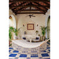 Mayan Legacy Queen Size Outdoor Cotton Mexican Resort Hammock With Fringe in Cream Colour