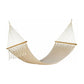 Mayan Legacy Queen Size Outdoor Cotton Mexican Resort Hammock With Fringe in Cream Colour
