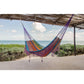 Outdoor undercover cotton Mayan Legacy hammock with hand crocheted tassels King Size Colorina