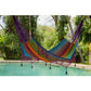 Outdoor undercover cotton Mayan Legacy hammock with hand crocheted tassels King Size Colorina