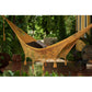 Outdoor undercover cotton Mayan Legacy hammock with hand crocheted tassels King Size Mustard