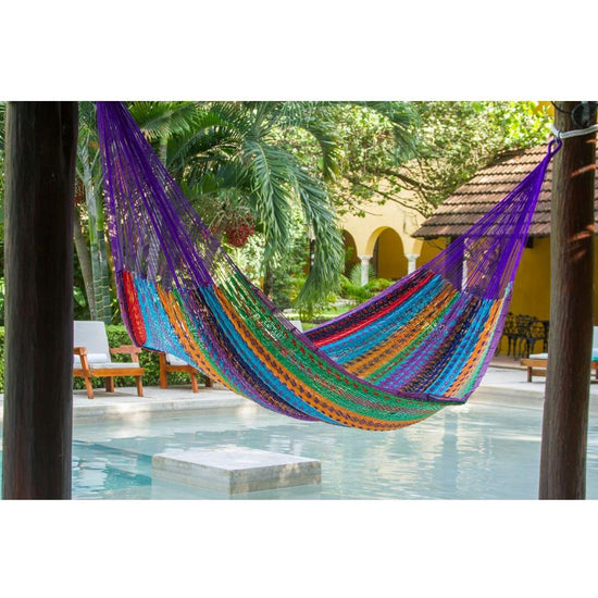 Outdoor undercover cotton Mayan Legacy hammock Family size Colorina