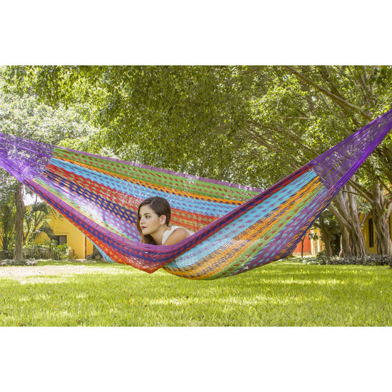 Outdoor undercover cotton Mayan Legacy hammock King size Colorina