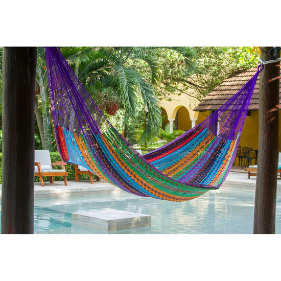 Outdoor undercover cotton Mayan Legacy hammock King size Colorina